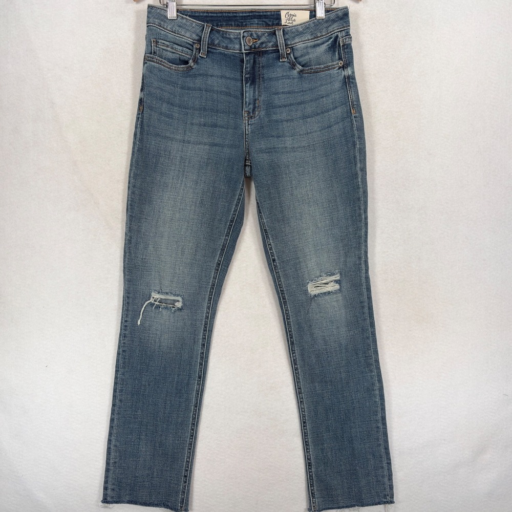 Cosmic Blue Love PCL010157WS-0XNRD Medium Wash Distressed Straight Jeans Size 29